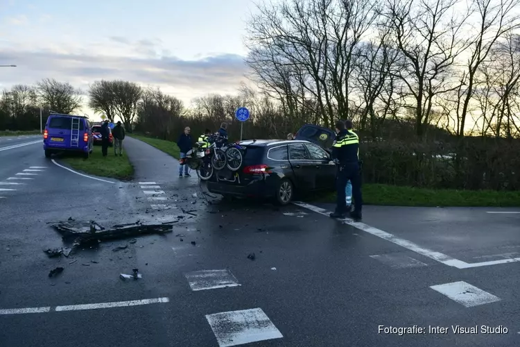 Ongeluk op de Pontweg in Den Burg