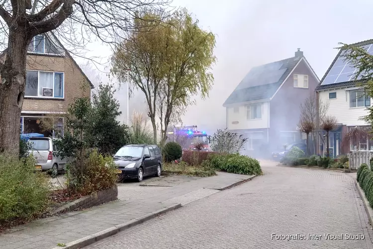 Brand in garage van woning op Texel